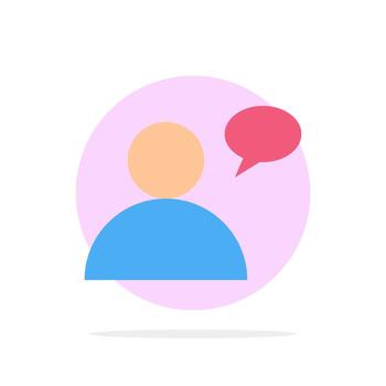 Basic Chatting User Abstract Circle Background Flat color Icon vector
