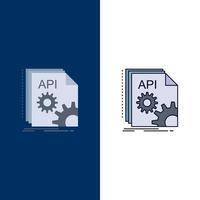 Api app coding developer software Flat Color Icon Vector