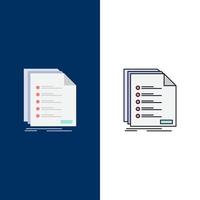 Check filing list listing registration Flat Color Icon Vector