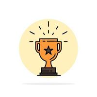 Trophy Achievement Award Business Prize Win Winner Abstract Circle Background Flat color Icon vector