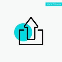 Arrow Arrows Up Upload turquoise highlight circle point Vector icon