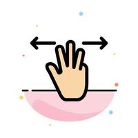 Gestures Hand Mobile Three Fingers Abstract Flat Color Icon Template vector