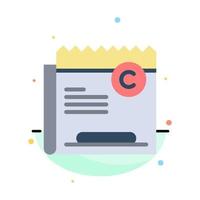 Copy Copyright Restriction Right File Abstract Flat Color Icon Template vector