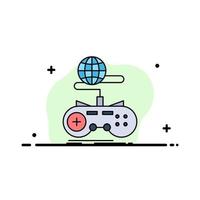 Game gaming internet multiplayer online Flat Color Icon Vector