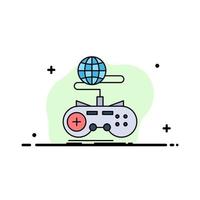 Game gaming internet multiplayer online Flat Color Icon Vector