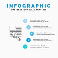 Line Text Zoom Reading Line icon with 5 steps presentation infographics Background vector