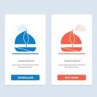 Beach Boat Ship  Blue and Red Download and Buy Now web Widget Card Template vector