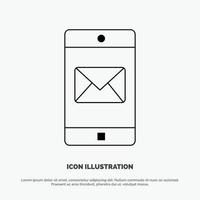 Application Mobile Mobile Application Mail Line Icon Vector