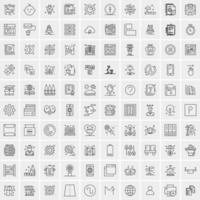 100 iconos de negocios para web y material impreso vector