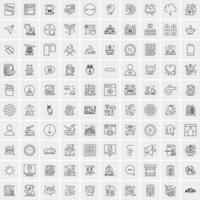 100 iconos de negocios para web y material impreso vector