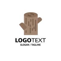 Log Timber Wood Business Logo Template Flat Color vector