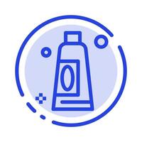 Cream Cleaning Clean Blue Dotted Line Line Icon vector