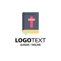 Bible Book Easter Religion Business Logo Template Flat Color vector