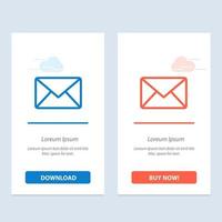 Email Mail Message Sms  Blue and Red Download and Buy Now web Widget Card Template vector