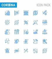 covid19 protección coronavirus pendamic 25 conjunto de iconos azules como gotero de pipeta virus cerrado bacterias coronavirus viral 2019nov enfermedad vector elementos de diseño