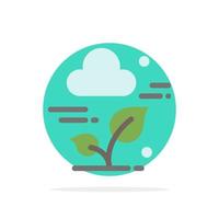 Plant Cloud Leaf Technology Abstract Circle Background Flat color Icon vector