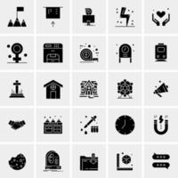 25 iconos de negocios universales vector ilustración de icono creativo para usar en proyectos relacionados con la web y dispositivos móviles