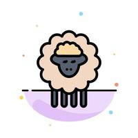 Mutton Ram Sheep Spring Abstract Flat Color Icon Template vector