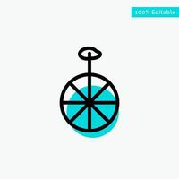 Wheel Cycle Circus turquoise highlight circle point Vector icon