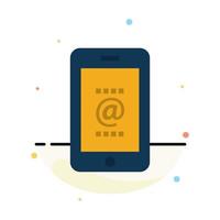 Mobile Mail Id Phone  Abstract Flat Color Icon Template vector