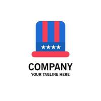 Hat Cap American Usa Business Logo Template Flat Color vector