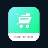 Cart Shopping Basket Mobile App Icon Design vector