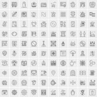 100 iconos de negocios para web y material impreso vector