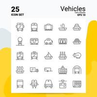 25 Vehicles Icon Set 100 Editable EPS 10 Files Business Logo Concept Ideas Line icon design vector