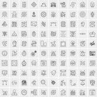 100 iconos de negocios para web y material impreso vector