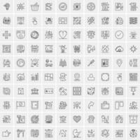 100 iconos de negocios para web y material impreso vector