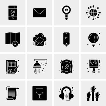 16 iconos de negocios universales vector ilustración de icono creativo para usar en proyectos relacionados con la web y dispositivos móviles