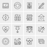 16 iconos de negocios universales vector ilustración de icono creativo para usar en proyectos relacionados con la web y dispositivos móviles