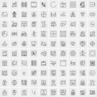 100 iconos de negocios para web y material impreso vector