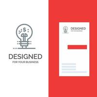 innovación finanzas finanzas idea enero gris diseño de logotipo y plantilla de tarjeta de visita vector