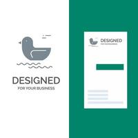 Duck River Canada Grey Logo Design and Business Card Template vector