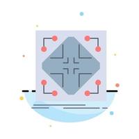 Data infrastructure network matrix grid Flat Color Icon Vector