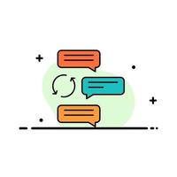 chat chat conversación diálogo auto robot negocio línea plana lleno icono vector banner plantilla