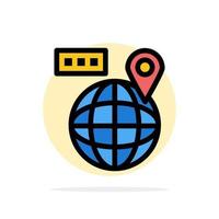 World Map Navigation Location Abstract Circle Background Flat color Icon vector