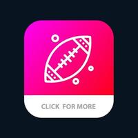 Ball Football Sport Usa Mobile App Button Android and IOS Line Version vector