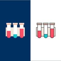 Test Tube Science laboratory blood Flat Color Icon Vector