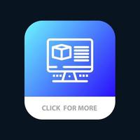 Computer Box Internet Monitor Mobile App Button Android and IOS Line Version vector