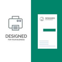 Printer Print Printed Machine Grey Logo Design and Business Card Template vector
