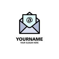 Email Mail Open Business Logo Template Flat Color vector