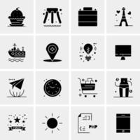 16 iconos de negocios universales vector ilustración de icono creativo para usar en proyectos relacionados con la web y dispositivos móviles