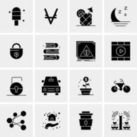 16 iconos de negocios universales vector ilustración de icono creativo para usar en proyectos relacionados con la web y dispositivos móviles