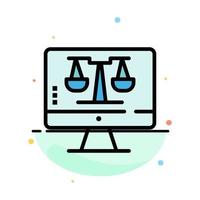 Digital Law Online Computer Technology Screen Abstract Flat Color Icon Template vector