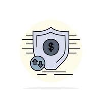 Finance financial money secure security Flat Color Icon Vector