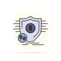 finanzas financiero dinero seguro seguridad color plano icono vector