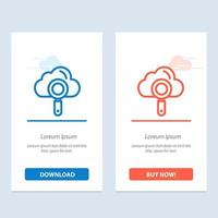 Cloud Computing Search Find  Blue and Red Download and Buy Now web Widget Card Template vector