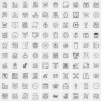 100 iconos de negocios para web y material impreso vector